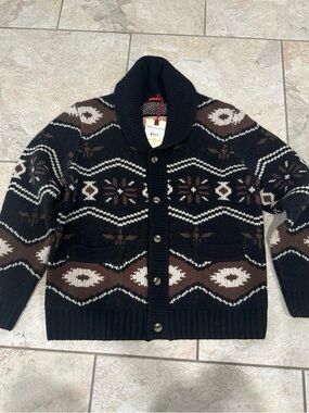 Iron and Resin Wincha Shawl Collar Sweater Size Large NEW